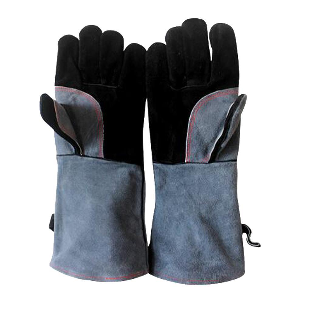 Grey Welding Gloves Heat Resistant Welder Gloves Working Safety Workwear