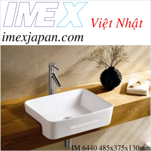 Lavabo sứ để bàn nửa trên nửa dưới IMEX IM 6440