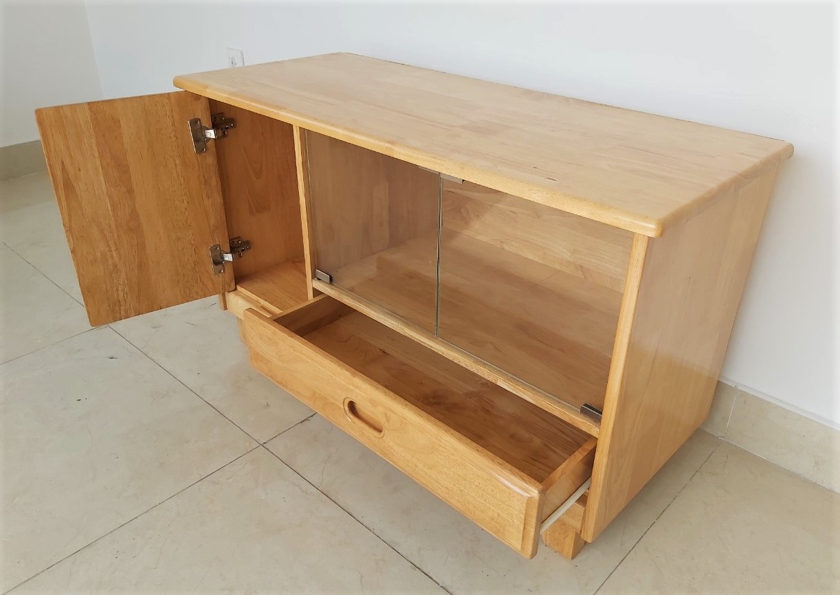 Kệ Tivi Gỗ Cao Su Ngang 97cm Nhiều Màu, Kệ Gỗ Trang Trí - Gỗ Song Bản