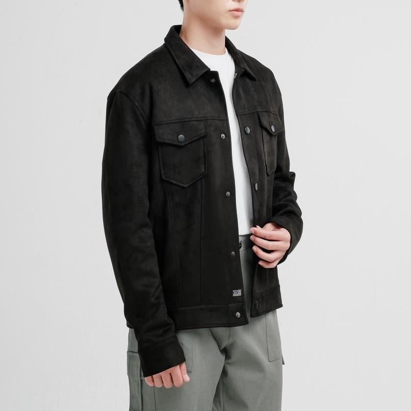 Áo khoác nam SSSTUTTER da lộn có 2 túi hộp ở ngực ARTHUR JACKET