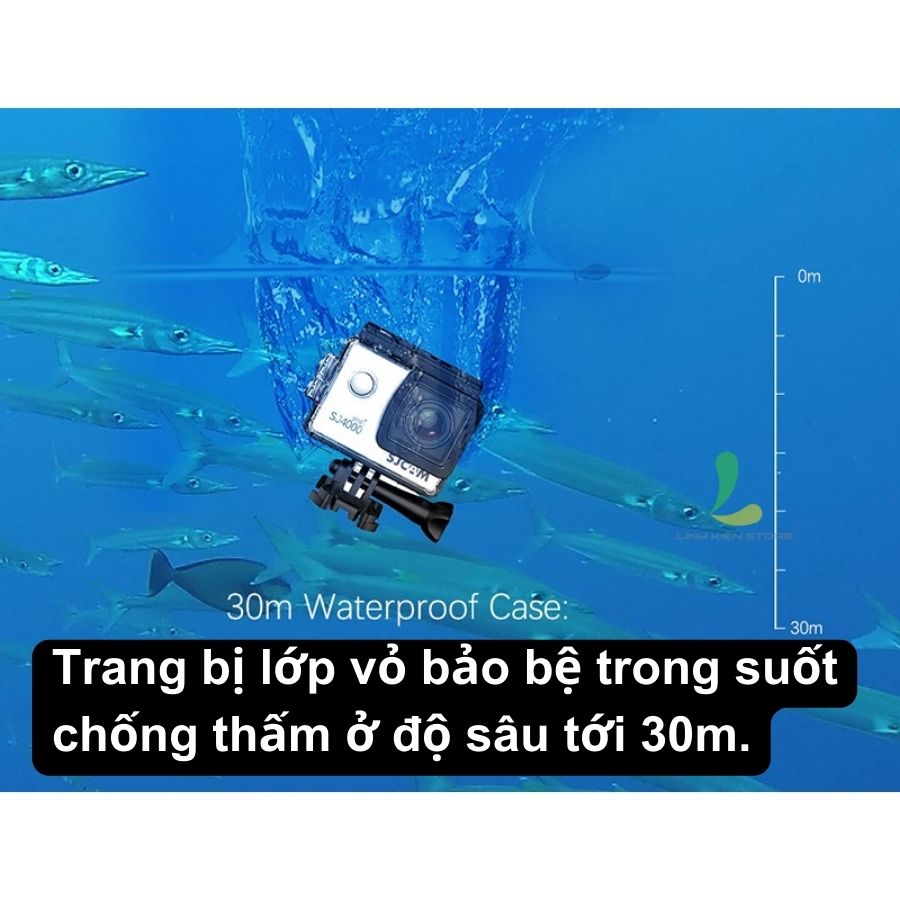 Camera hành trình SJCAM SJ4000 Wifi - Máy quay hành động quay 2K@30fps hình ảnh sắc nét - Hàng Chính Hãng