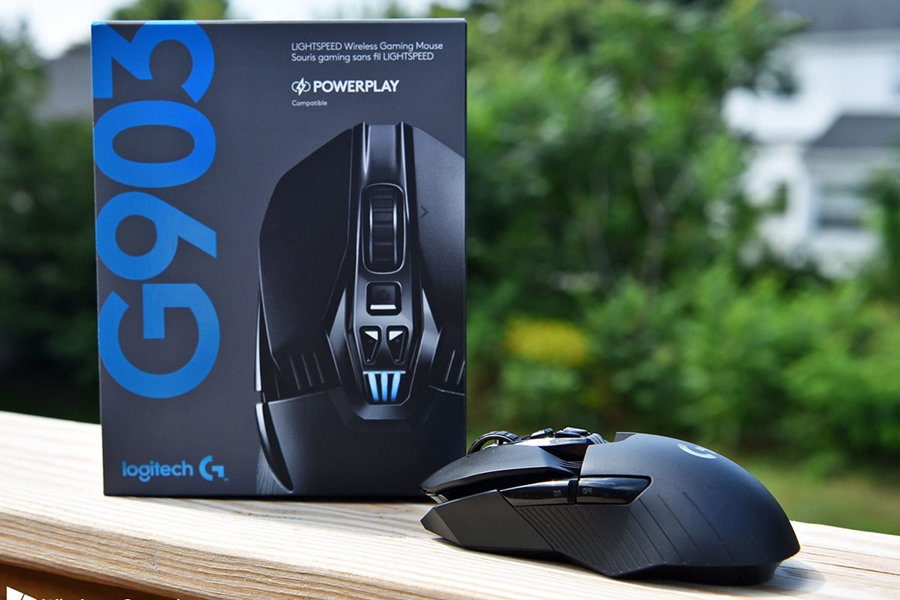 Chuột game không dây Lightspeed RGB Logitech G903 - Cảm biến Hero 25k, pin sạc 140h+, thiết kế thuận cả 2 tay, pin 180h, PC/Mac - Hàng chính hãng