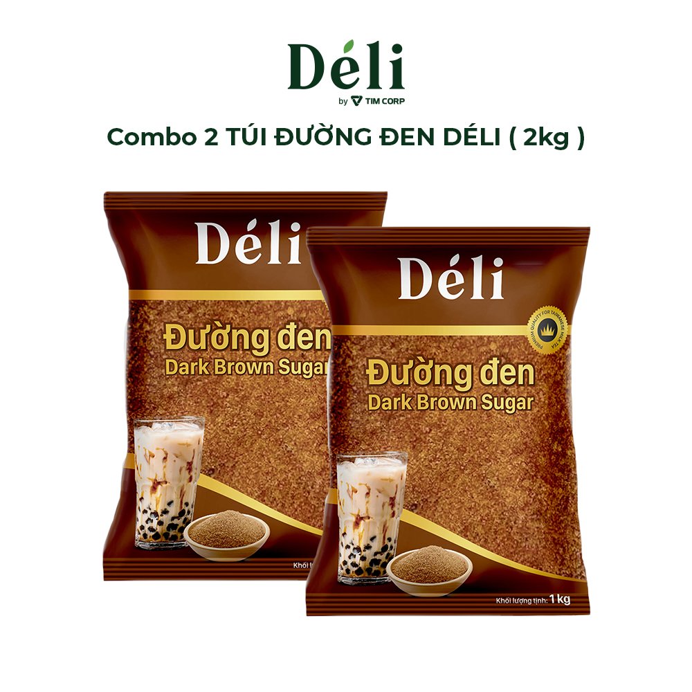 Combo 2KG đường đen Déli Dùng làm bánh ,chè , pha chế đồ uống ,...