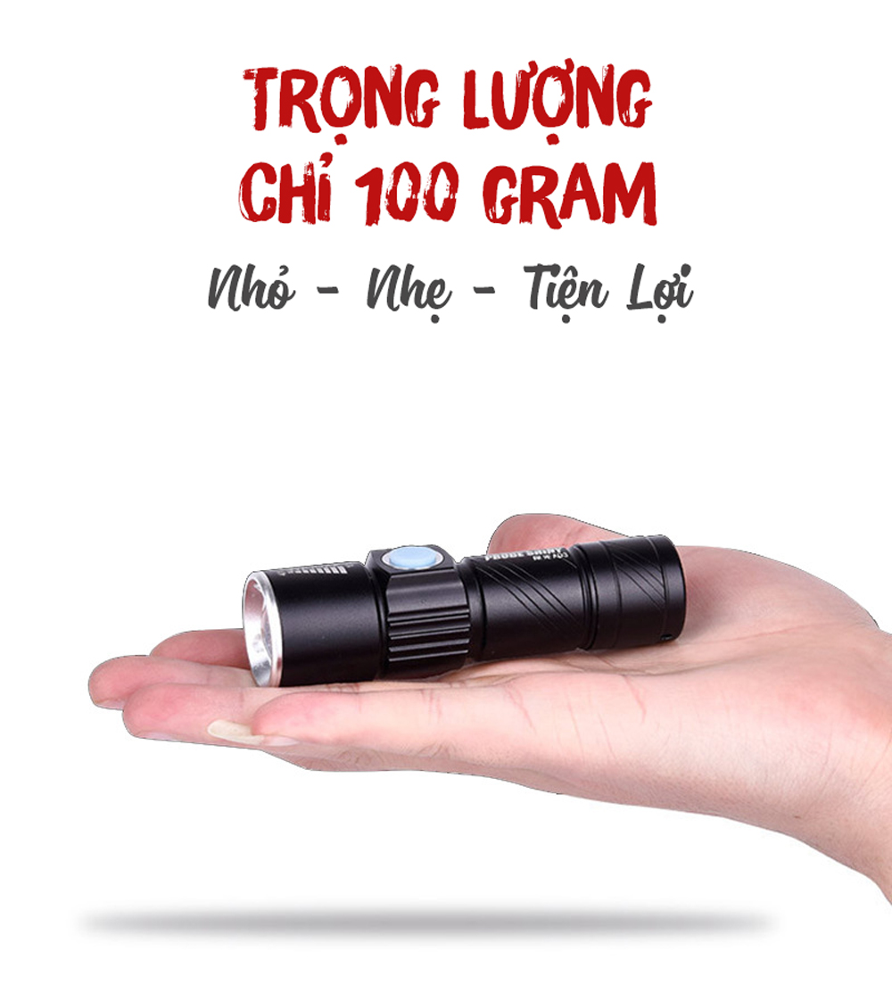 Hình ảnh Đèn Pin Gắn Phía Trước Cho Xe Đạp Siêu Sáng Q5 Phóng Zoom To, Nhỏ Có Sạc Điện USB Chống Nước (kèm Chân Đế Gắn Đèn Pha) Giúp Đạp Xe Ban Đêm Mai Lee