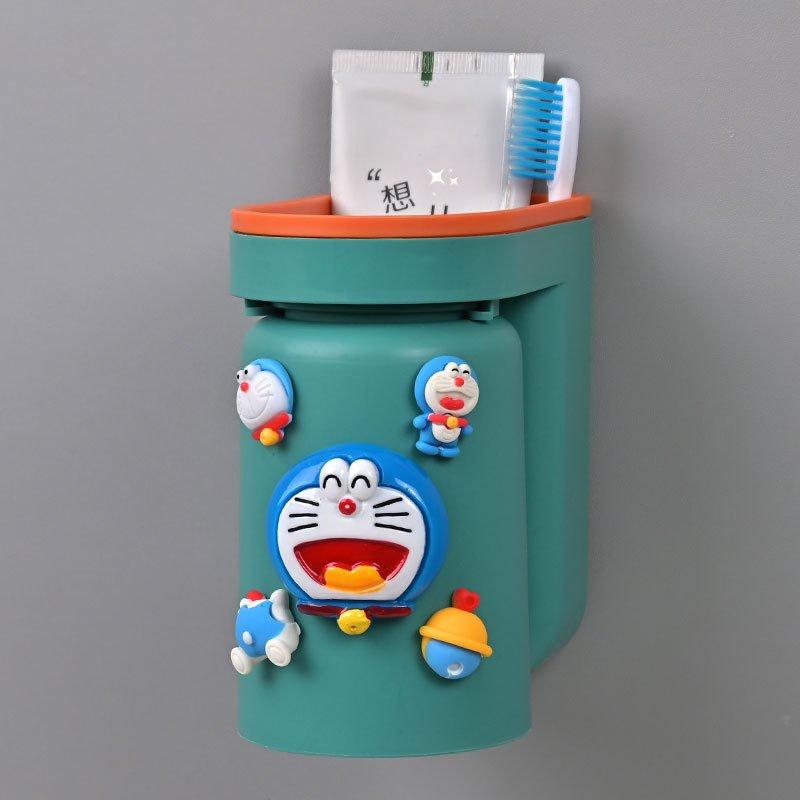 GIÁ ĐỠ BÀN CHẢI KÈM CỐC ĐÁNH RĂNG DÁN TƯỜNG SIÊU DÍNH TẶNG STICKER HOẠT HÌNH ĐÁNG YÊU