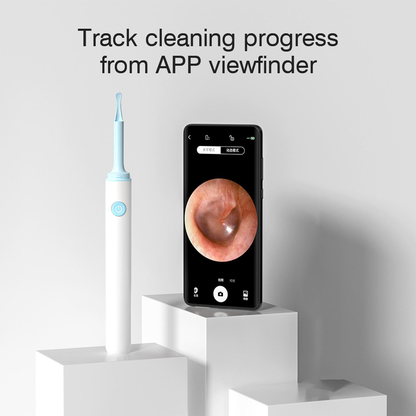 Ear Cleaning Kits 5MP with Ear Cleaning Tool Wireless 6 LED Lights Black