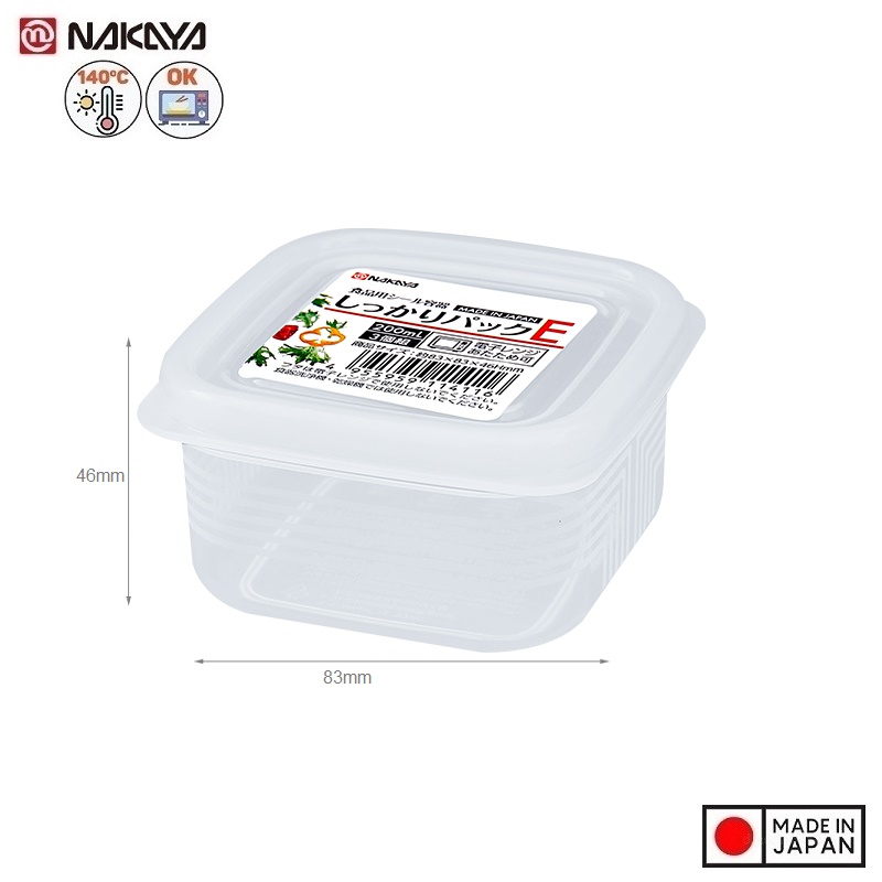 Combo 6 hộp đựng đồ ăn dặm NAKAYA Nhật Bản (3 hộp tròn 180ml + 3 hộp vuông 200ml)