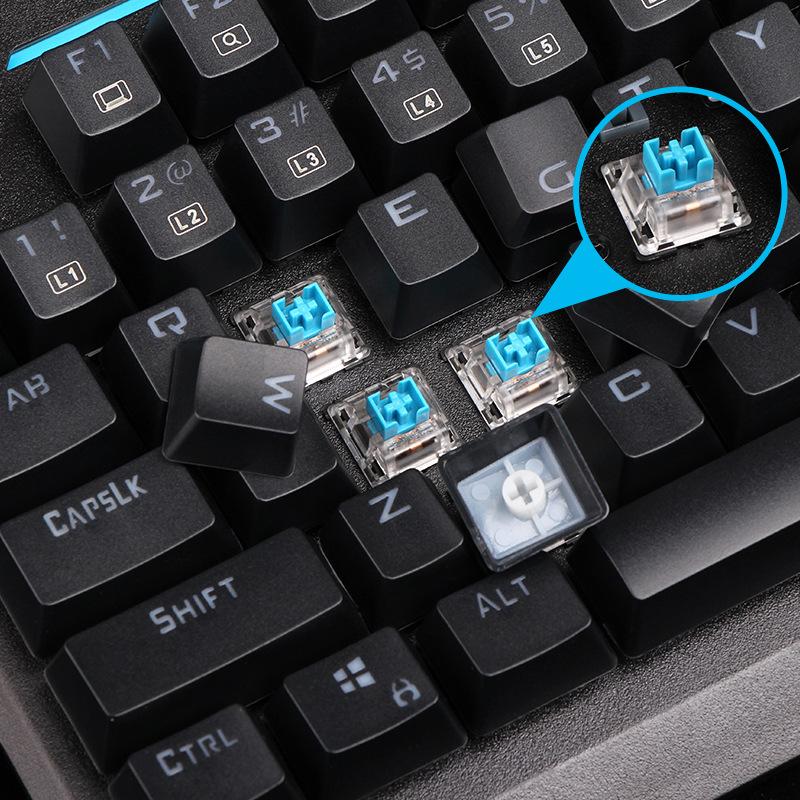 Ưu Đãi Đặc Biệt ET Thực Bàn Phím Cơ Xanh Trục Điện Thi Game Thanh Internet Thoáng Mát Đèn Nền USB Có Dây Ăn Gà Bàn Phím công Nghệ Đen