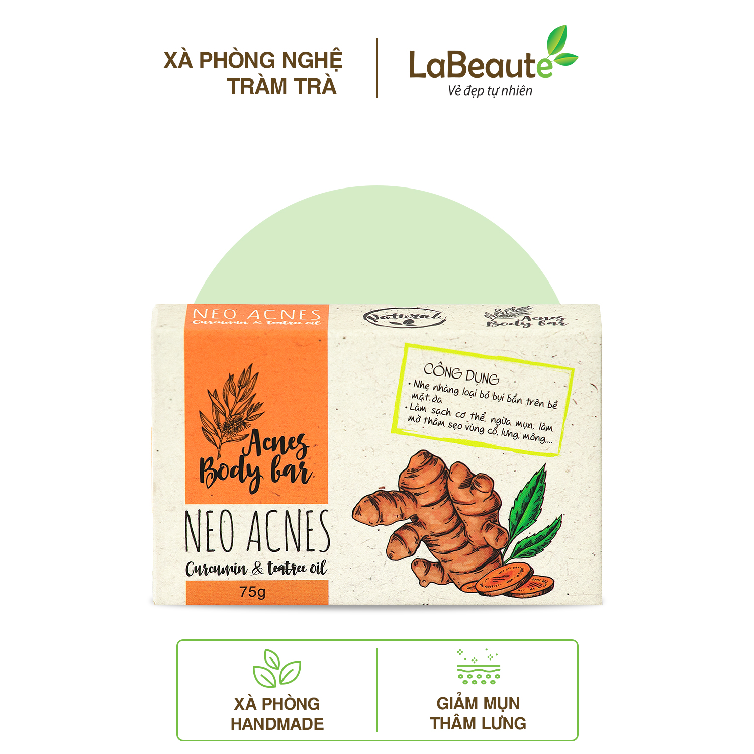 Xà bông thiên nhiên giảm mụn thâm vùng lưng NeoAcnes 75g