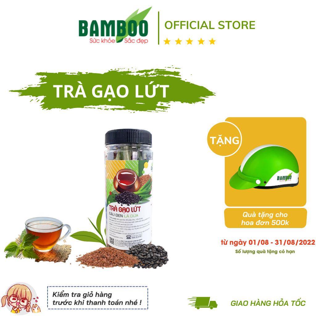  Trà gạo lứt đậu đen lá dứa Bamboo - 350g