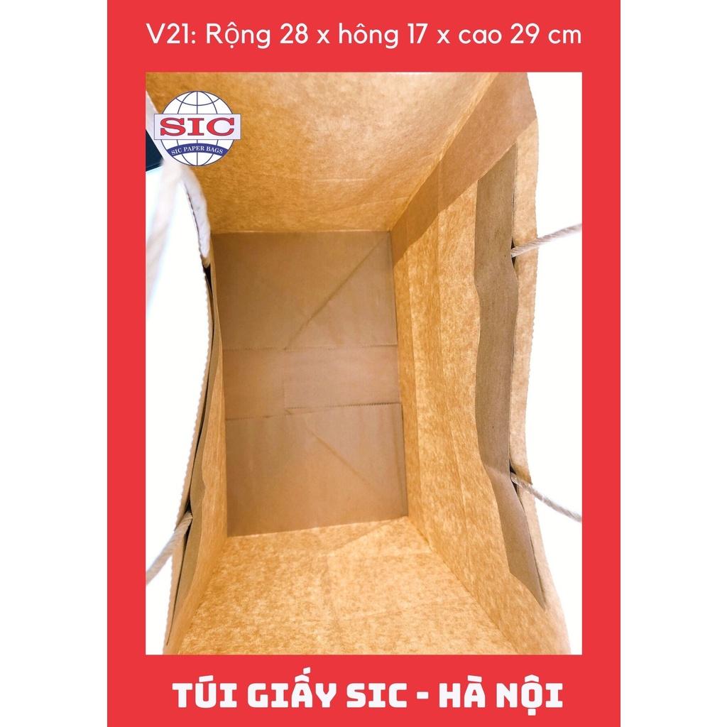10 CHIẾC TÚI GIẤY KRAFT V21: 28x17x29cm CÓ QUAI