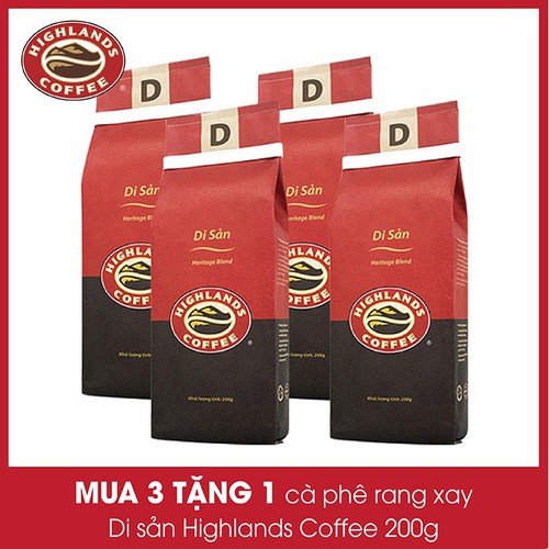 Combo 3 gói Cà phê Rang xay Di sản Highlands Coffee 200g