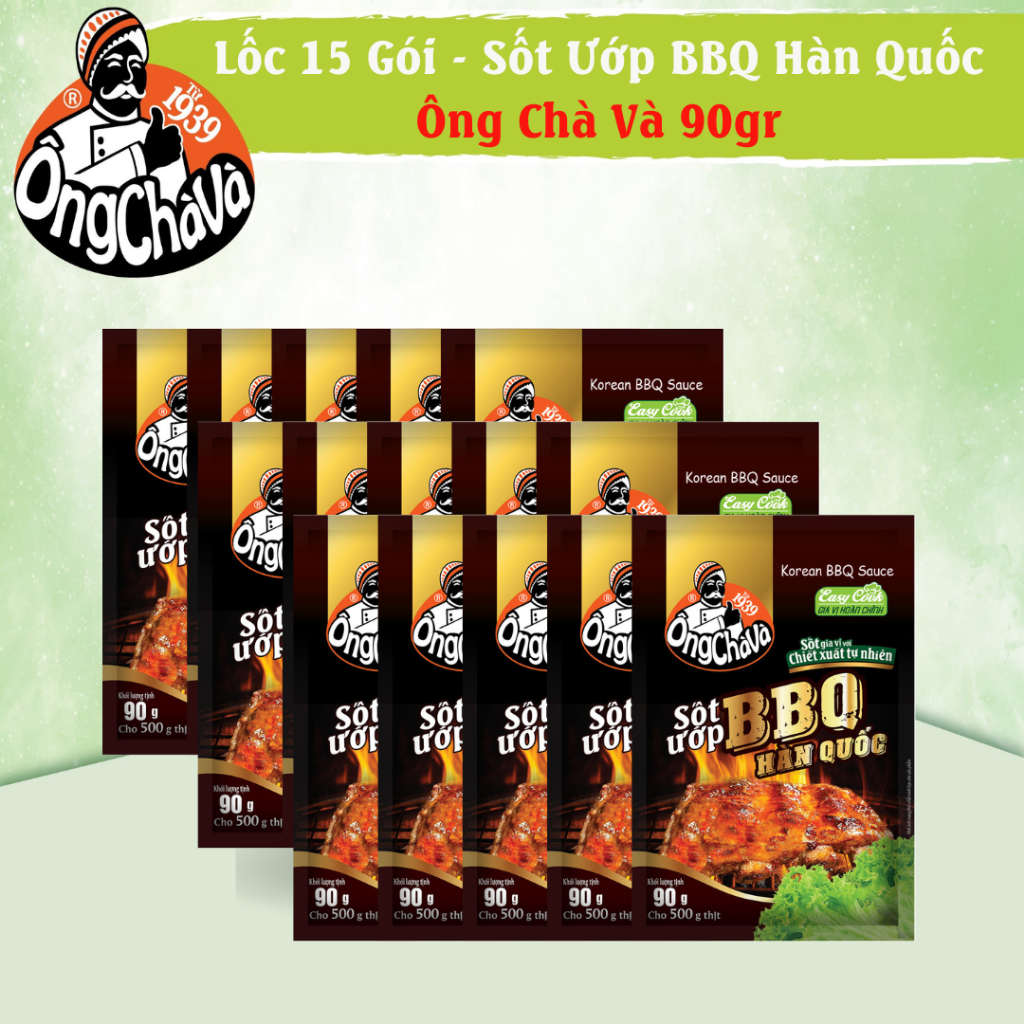 Lốc 15 Gói Sốt Ướp BBQ Hàn Quốc Ông Chà Và 90g