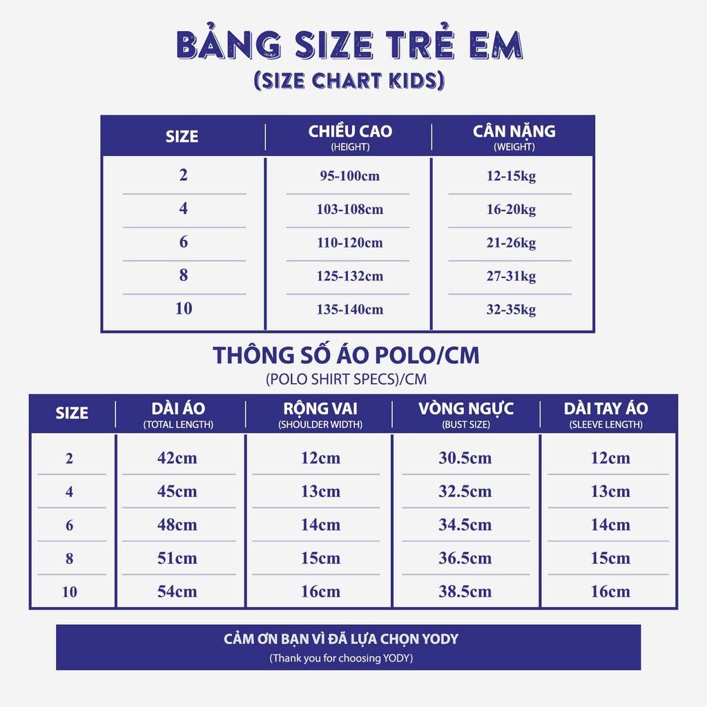 Áo polo trẻ em YODY chất vải coolmax bo dệt nổi thoáng mát cho bé APK5019
