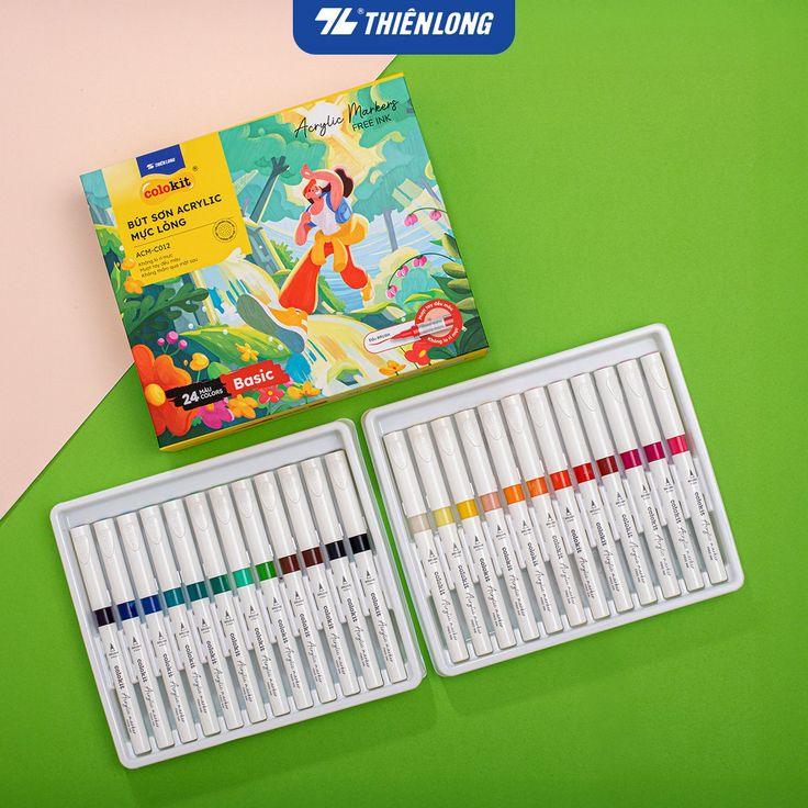 Hộp 24 Bút Sơn Mực Lỏng Thiên Long Acrylic Markers ACM-C012