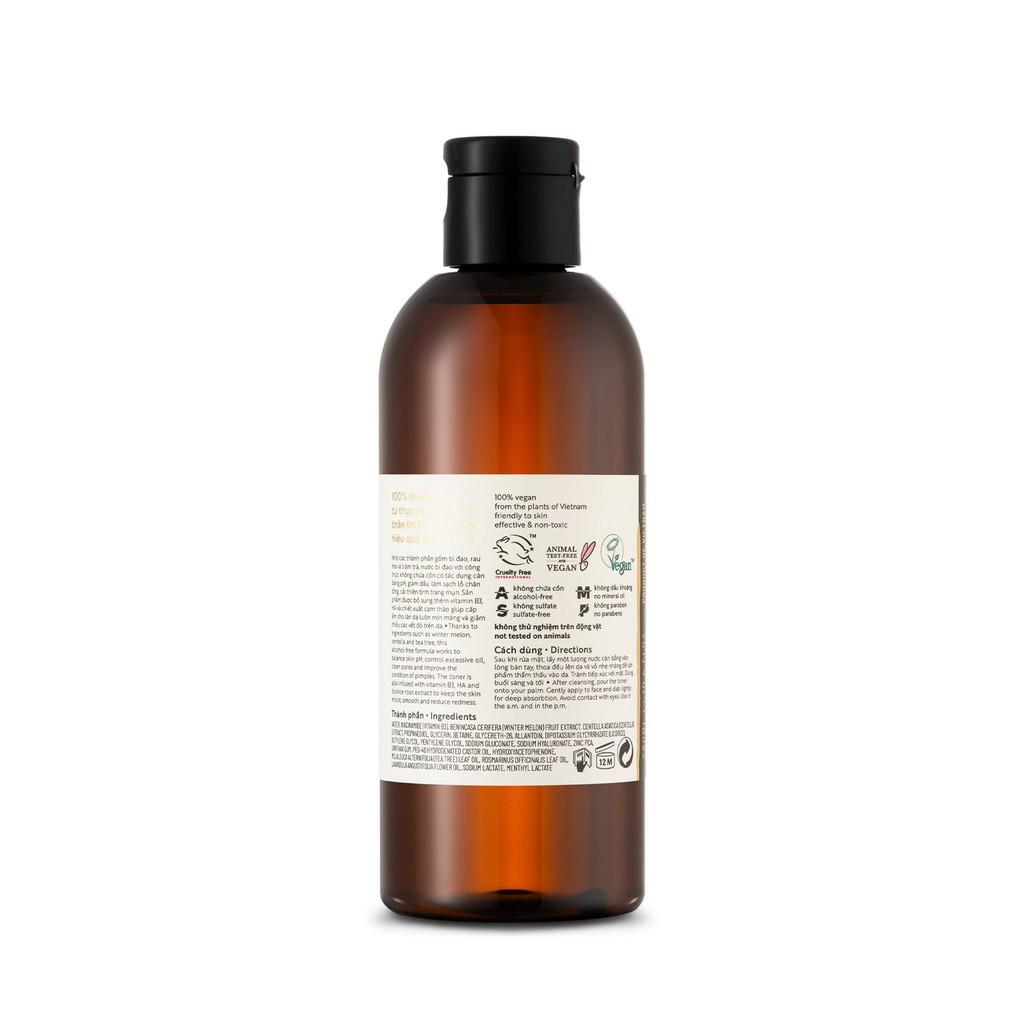 Toner nước bí đao cân bằng da the cocoon 310ml cho da dầu, giảm mụn thuần chay