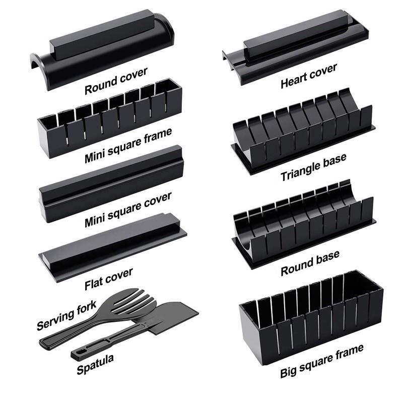 Khuôn làm sushi /Bộ Dụng Cụ Làm Sushi 10 Món Chế Biến Món Sushi tại nhà