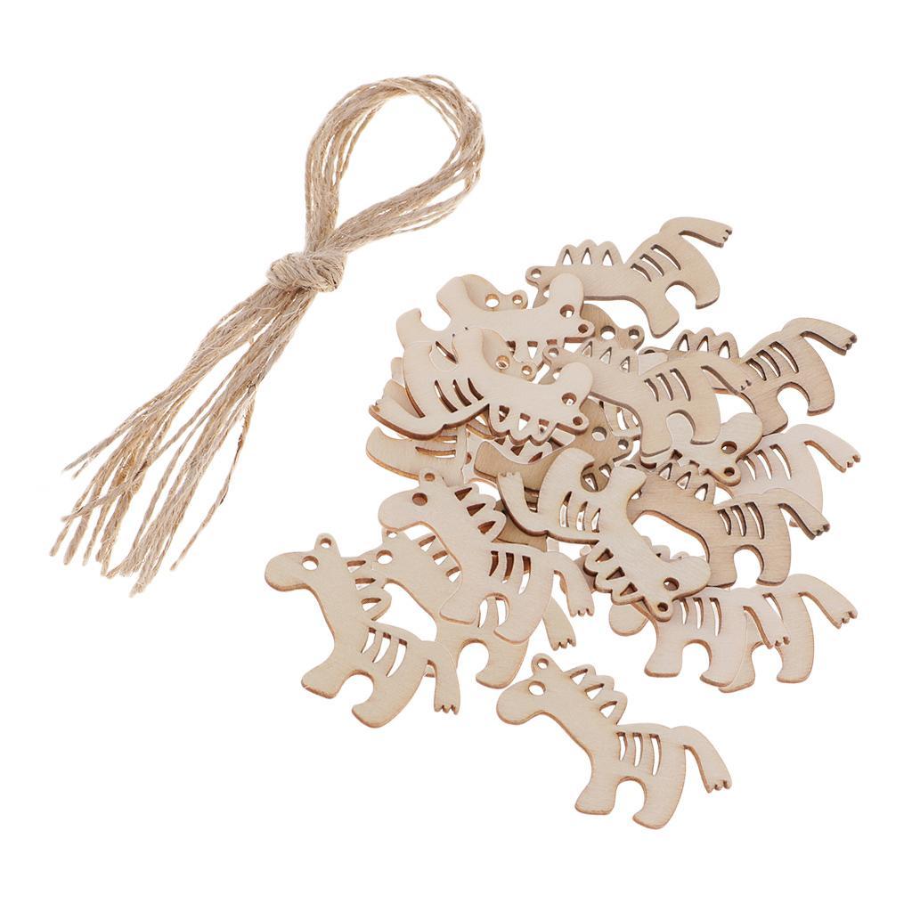 20x Wooden Horse Shape Christmas Ornament Tags for Wedding Party Decoration