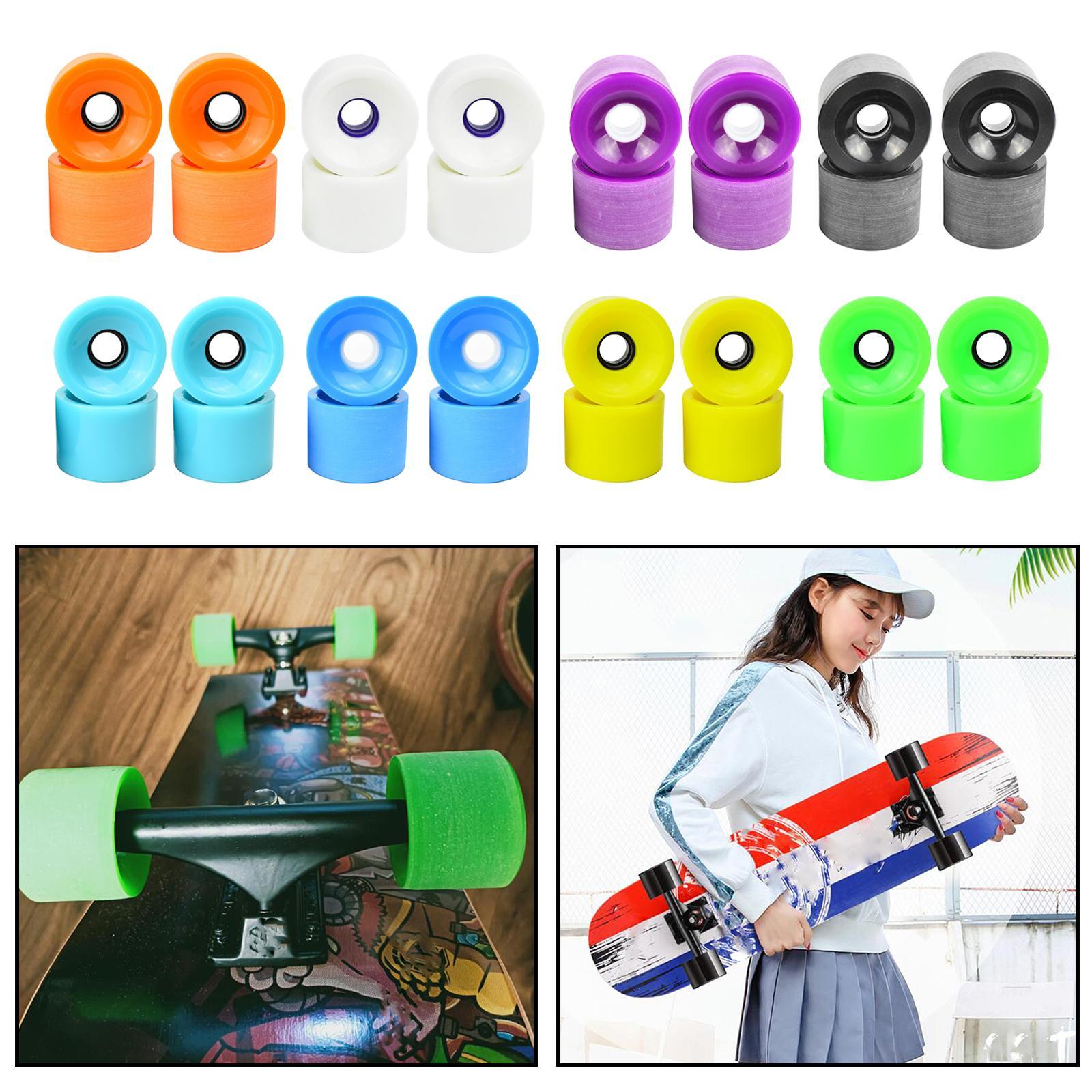 4Pcs Skateboard Wheels Set Replacement PU Roller 78A Longboard Parts
