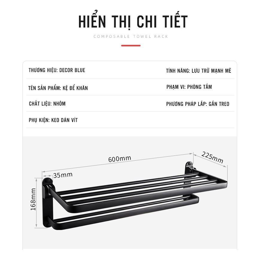 Giá Treo Khăn Nhà Tắm Cao Cấp Phong Cách Bắc Âu, Dán Tường Tiện Dụng, Không Khoan Đục