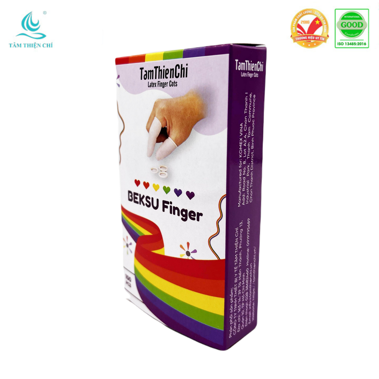 Bao ngón tay cao su Beksu Finger Cots Hộp 100 cái