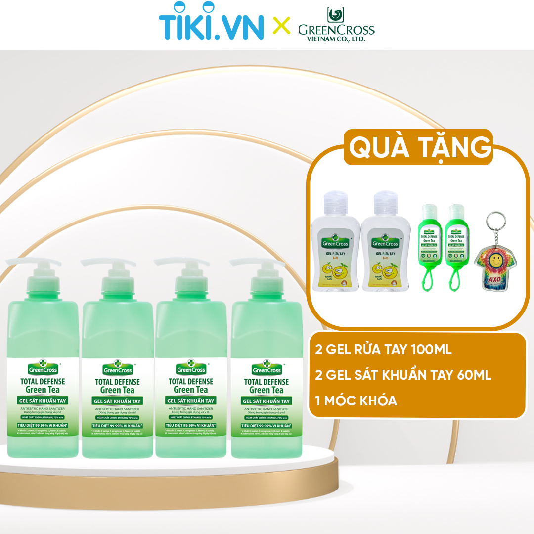 Combo GEL rửa tay sát khuẩn tay bảo vệ toàn diện Green Cross Total Defense 500ml