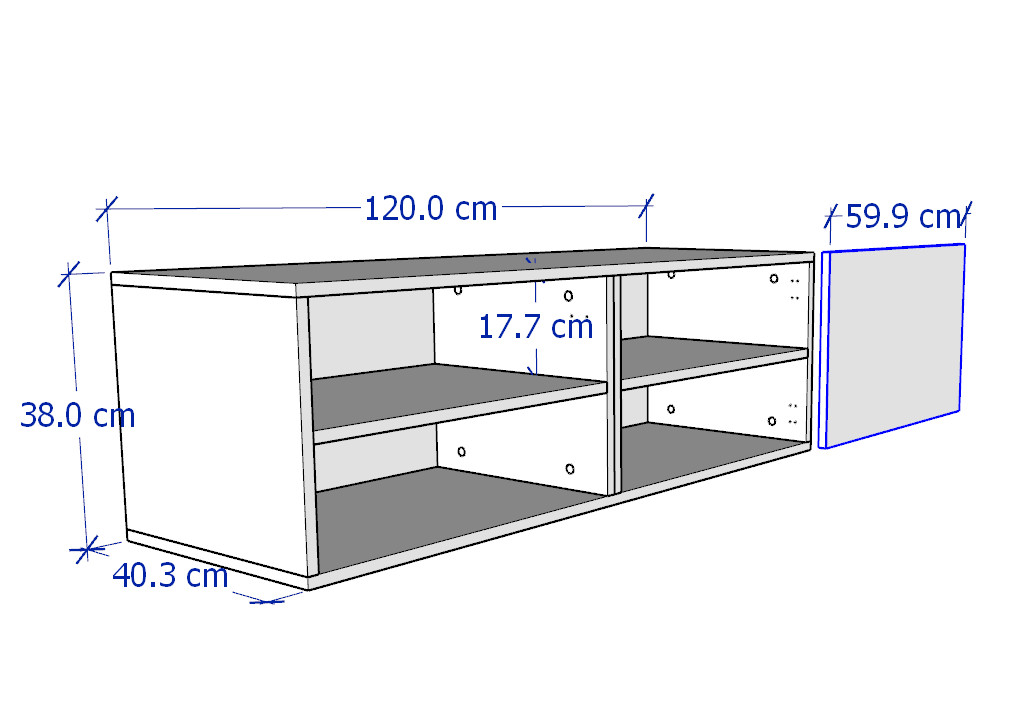 ATLANTA, Tủ lưu trữ 2 cửa , 120x42x38cm- Phong cách Bắc Âu