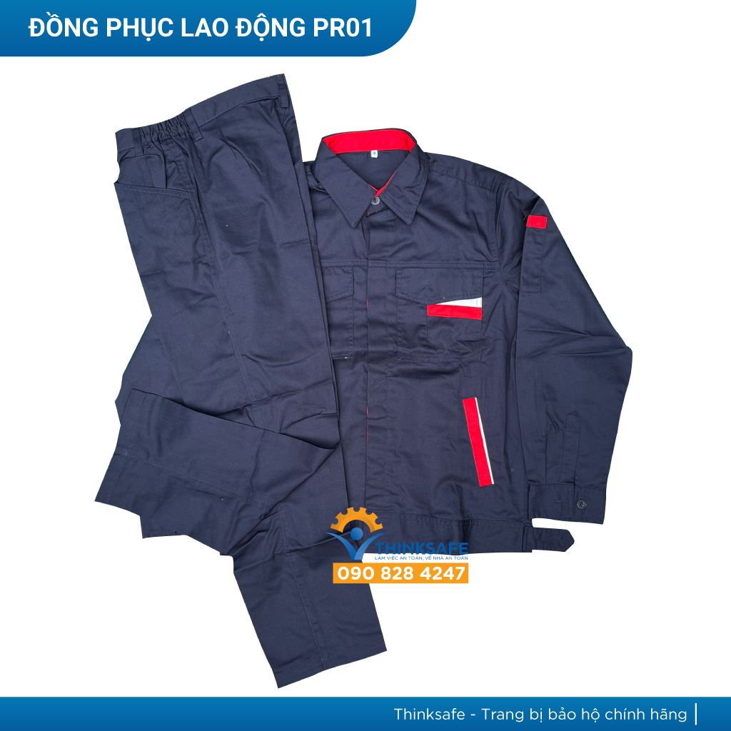 Quần áo bảo hộ lao động Thinksafe áo lao động kỹ sư công nhân có túi hộp thoải mái thoáng mát thấm hút mồ hôi PR01
