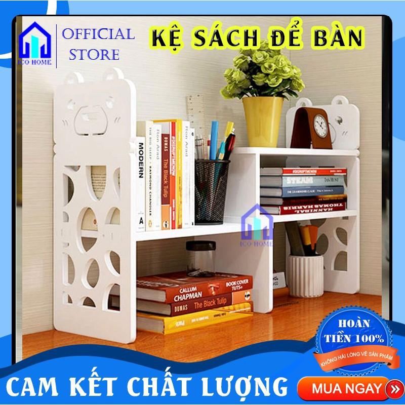 Kệ Sách Để Bàn Gỗ lắp ghép đa năng làm việc tiện lợi thông minh, nhiều mẫu hình thú dễ thương - ICO HOME