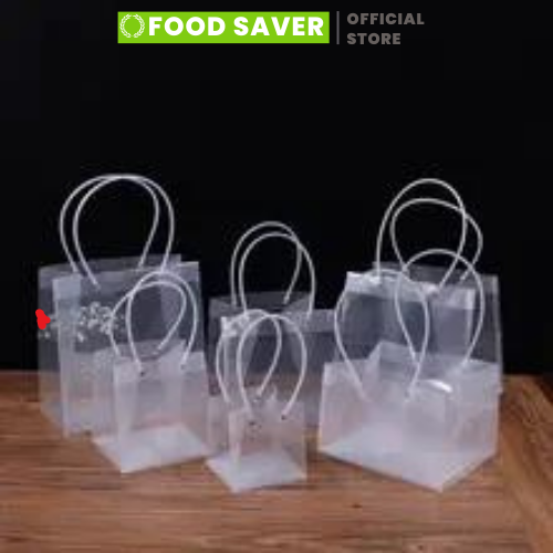 Túi nhựa đựng quà tặng quai trong hình vuông/ túi nhựa mica quai nhựa chắc chắn