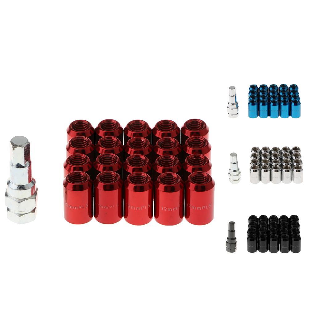 20 Pieces Universal M12x1.5MM Wheel Rim Lug Nuts for Removal