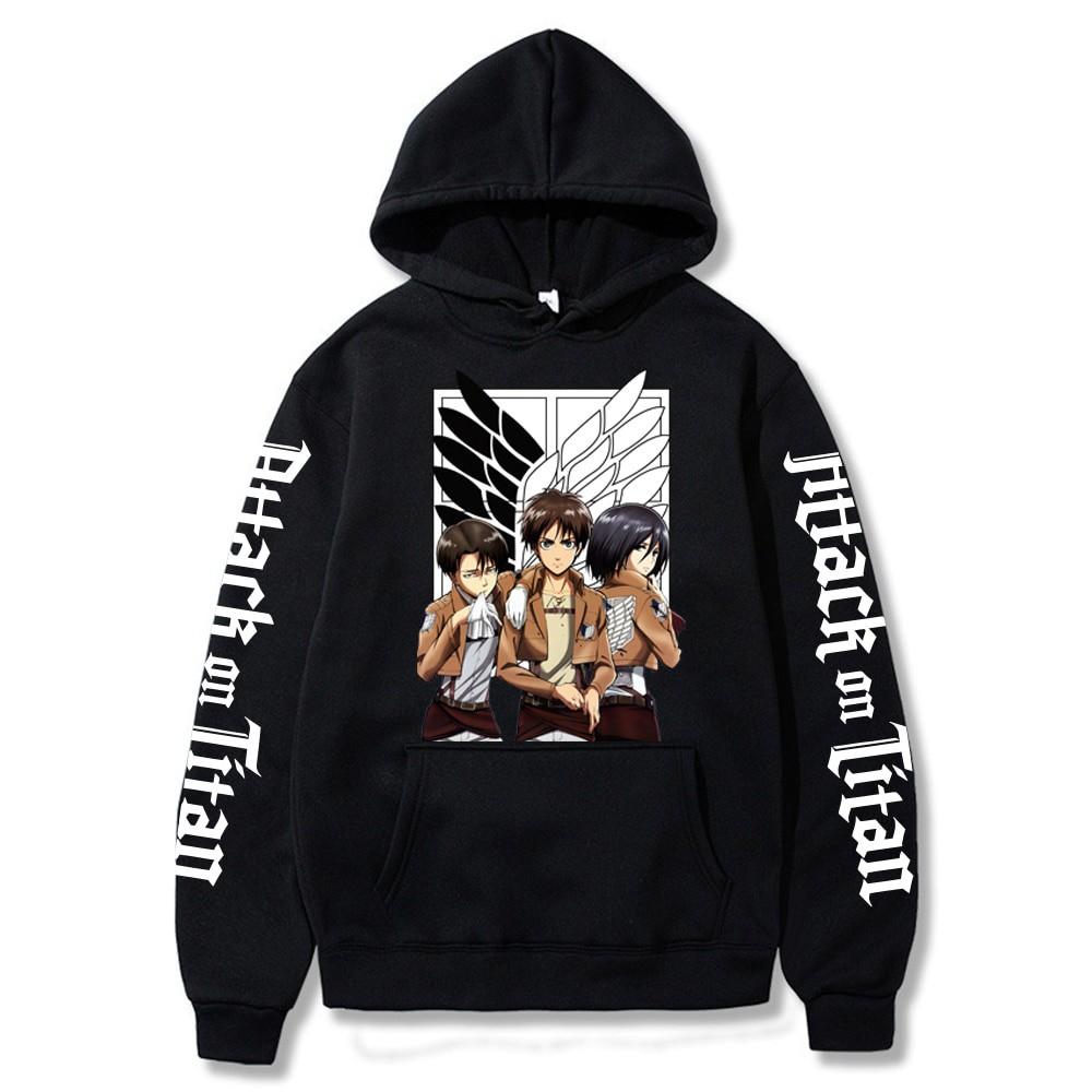 Mẫu áo Hoodie in hình Anime Attack On Titan độc đẹp giá siêu rẻ