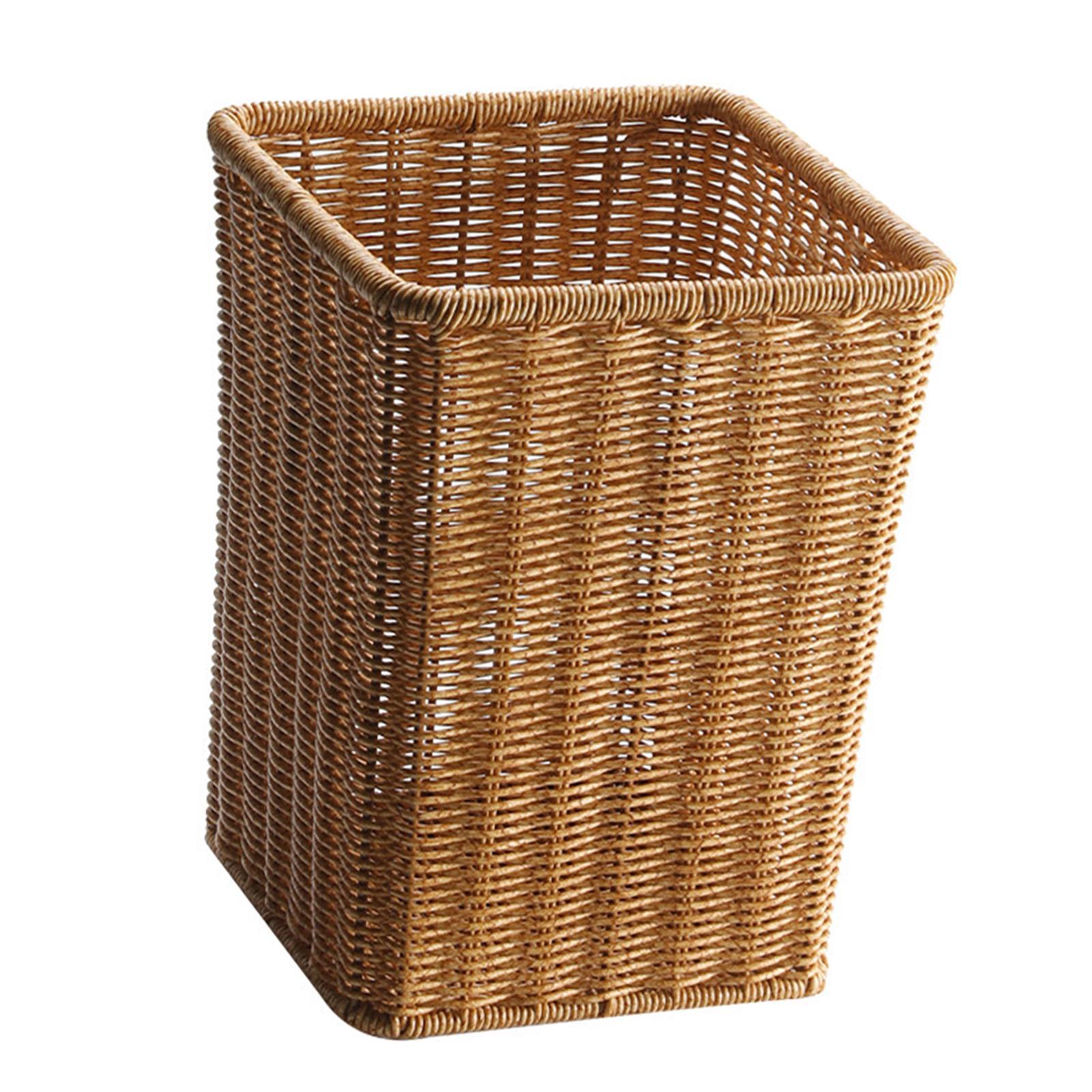 Woven Basket Laundry Hamper Container Bin, Multipurpose Organizer, Laundry Basket Bin Woven Waste Bin for Office Bathroom Laundry Craft Towels