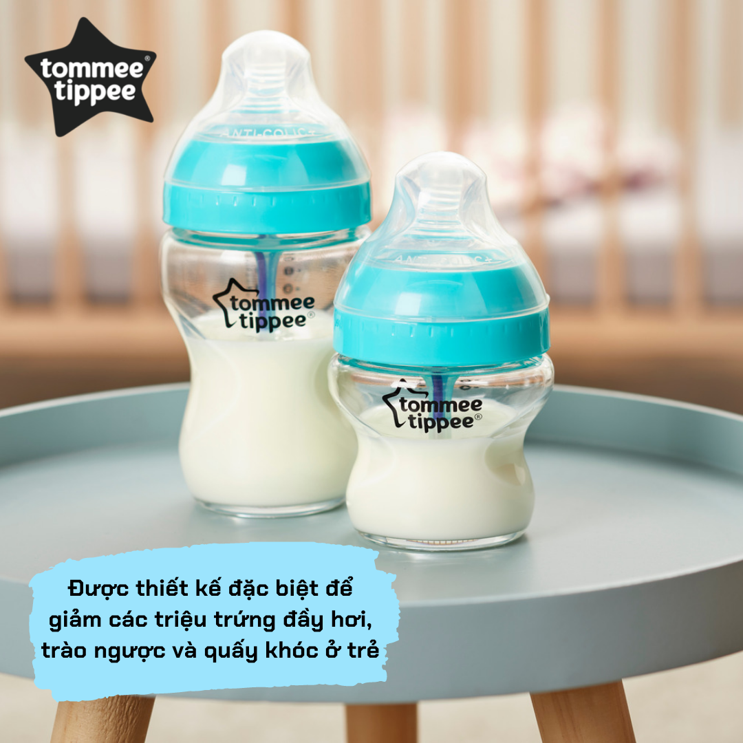 COMBO Bình  sữa siêu chống đầy hơi kèm báo nhiệt Tommee Tippee Advanced Anti-Colic 150ml và 260ml