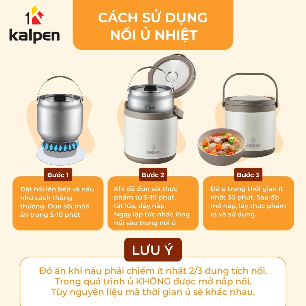 Nồi ủ nhiệt chân không 5L Kalpen E12 chuẩn hàng Đức, bảo hành 2 năm - Hàng chính hãng