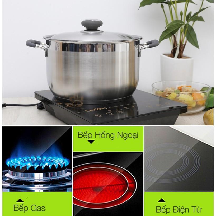 Nồi 3 đáy inox 430 Thân Cool Fivestar Standard quai silicon chống nóng nắp inox
