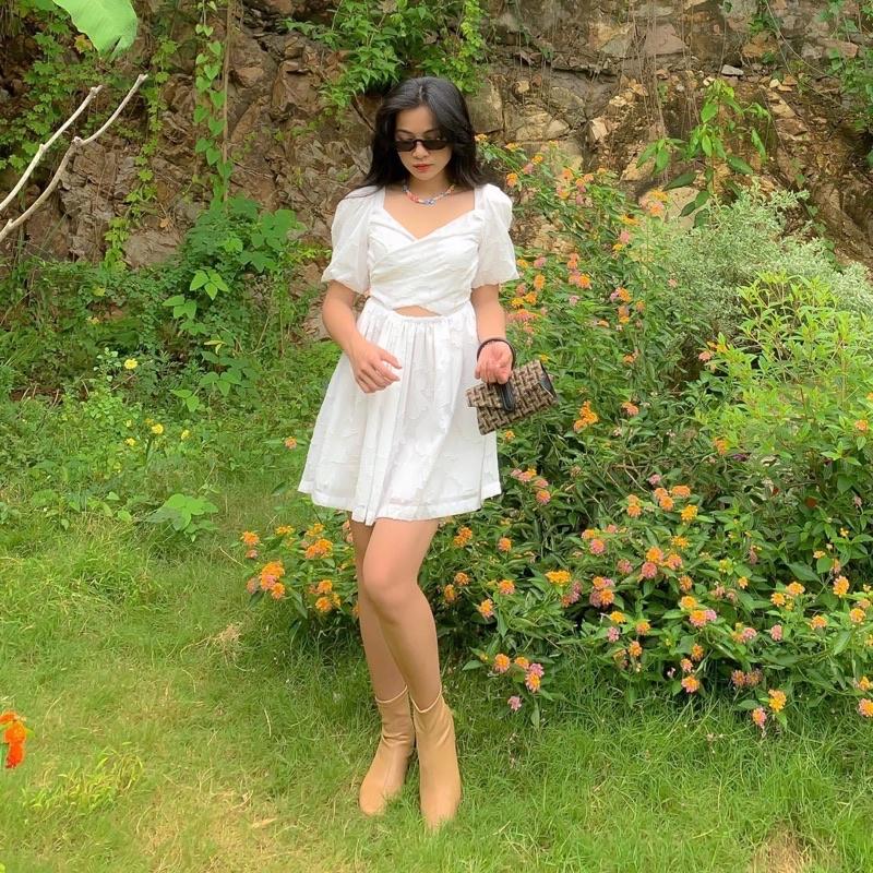 Đầm xoè hoa chìm