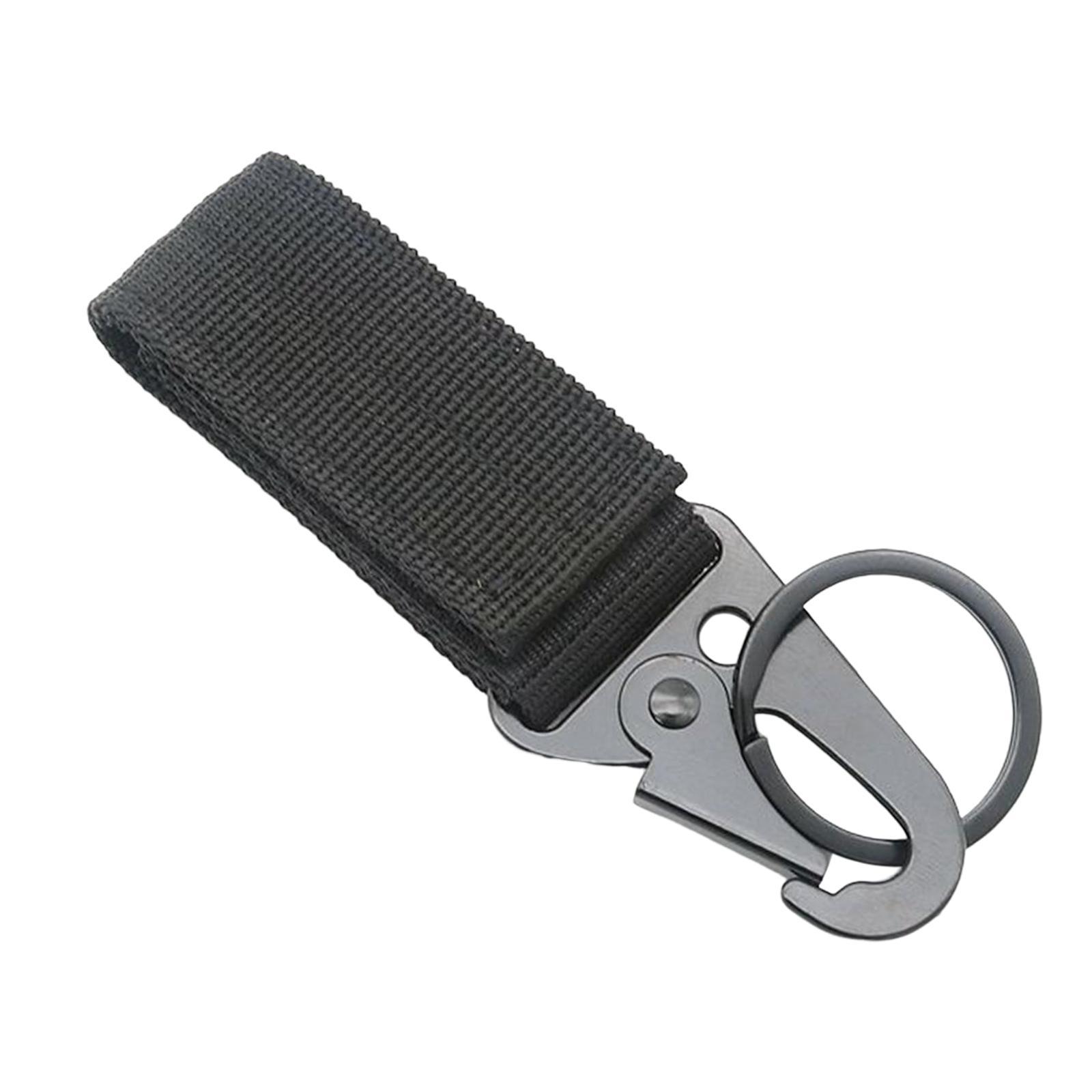 Nylon Webbing Buckle Hanging Belt Key Hook for Outdoor Activities Climbing Black