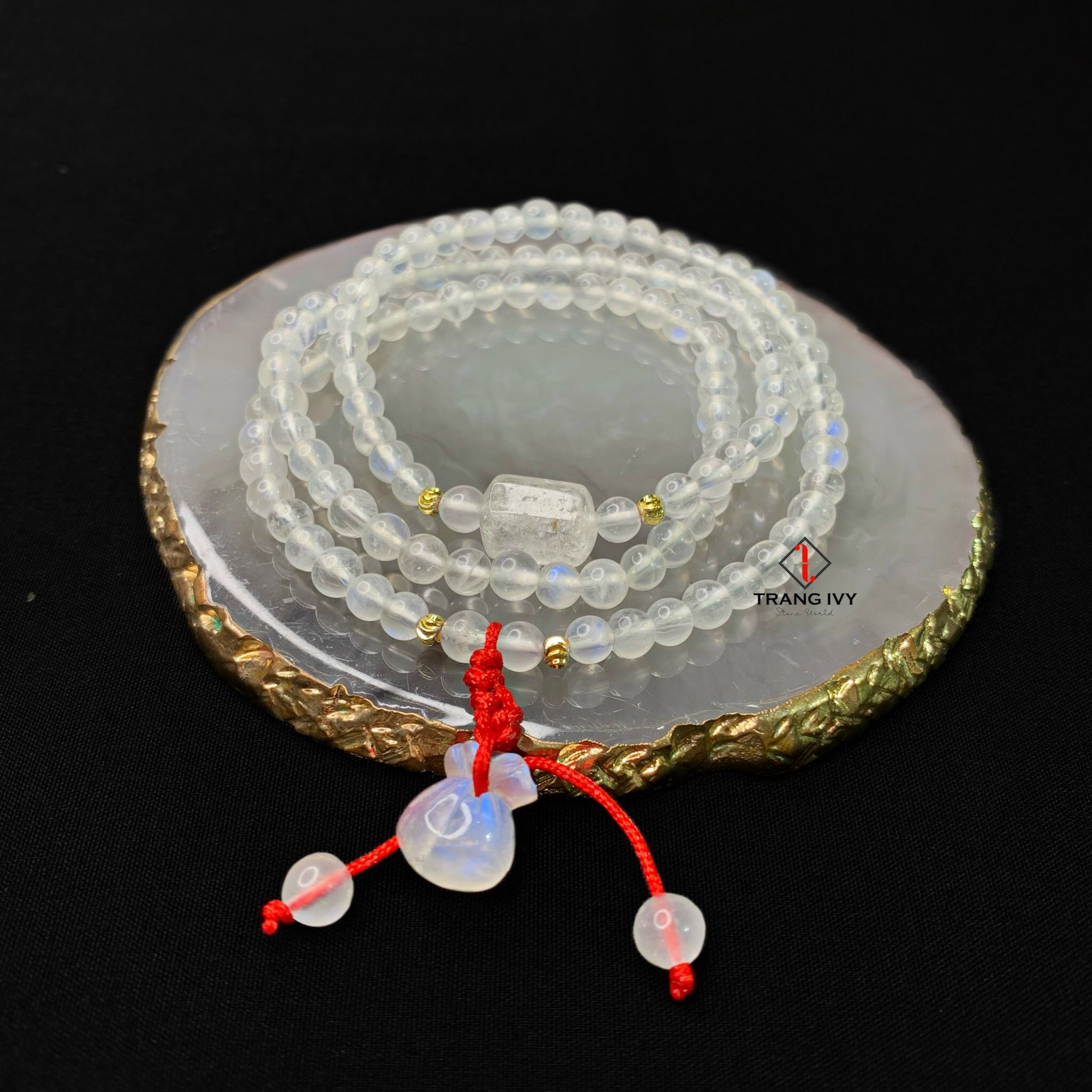 Chuỗi Vòng Tay Moonstone Mix Túi Tiền Moonstone tự nhiên