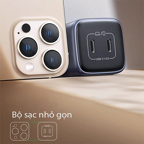 Cốc sạc Ugreen Nexode Mini 2Type-C 45W GaN/PD/PPS CD294 90572 - Hàng chính hãng