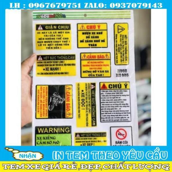 Bộ 11 tem cảnh báo keo nổi