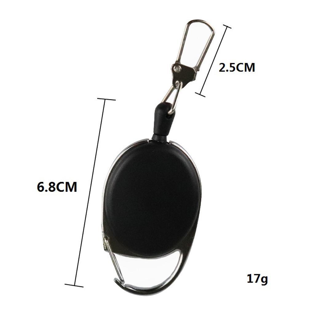 Retractable Key Chain Reel Holder Steel Recoil Ring Belt Clip Hook Carabiner