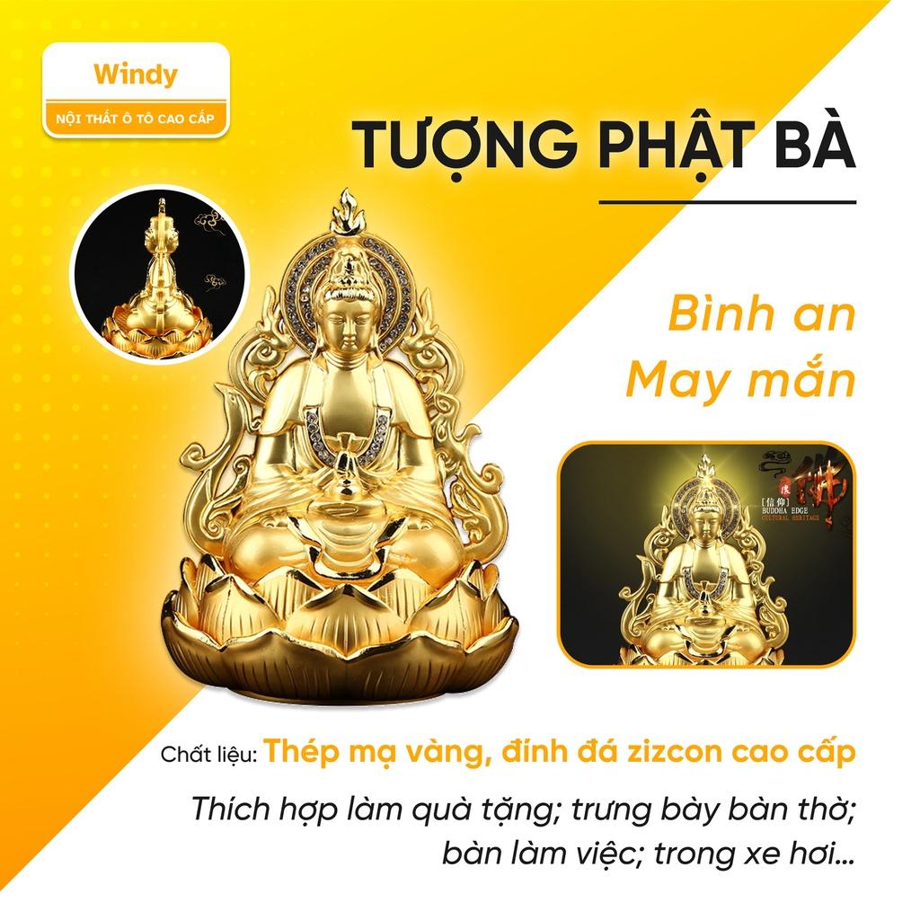 Tượng Phật Bà Quan Âm Dát Vàng Để Xe Ô tô