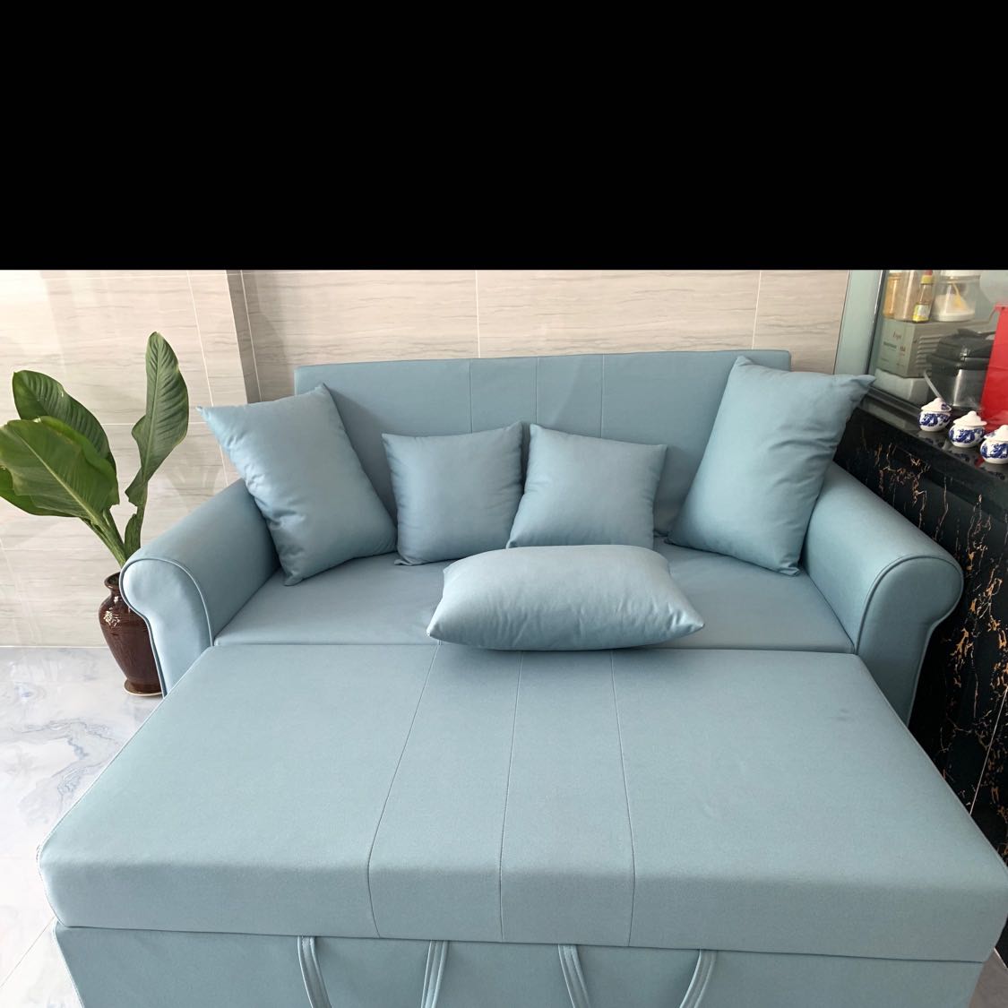 Sofa giường kéo Tundo thông minh màu xanh dương