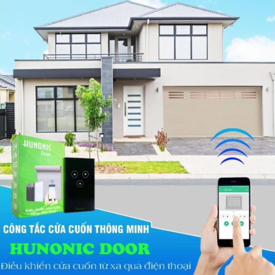 Công Tắc Cửa Cuốn Thông Minh Hunonic Datic Trắng-Đen│Công tắc điều khiển cửa cuốn từ xa bằng điện thoại