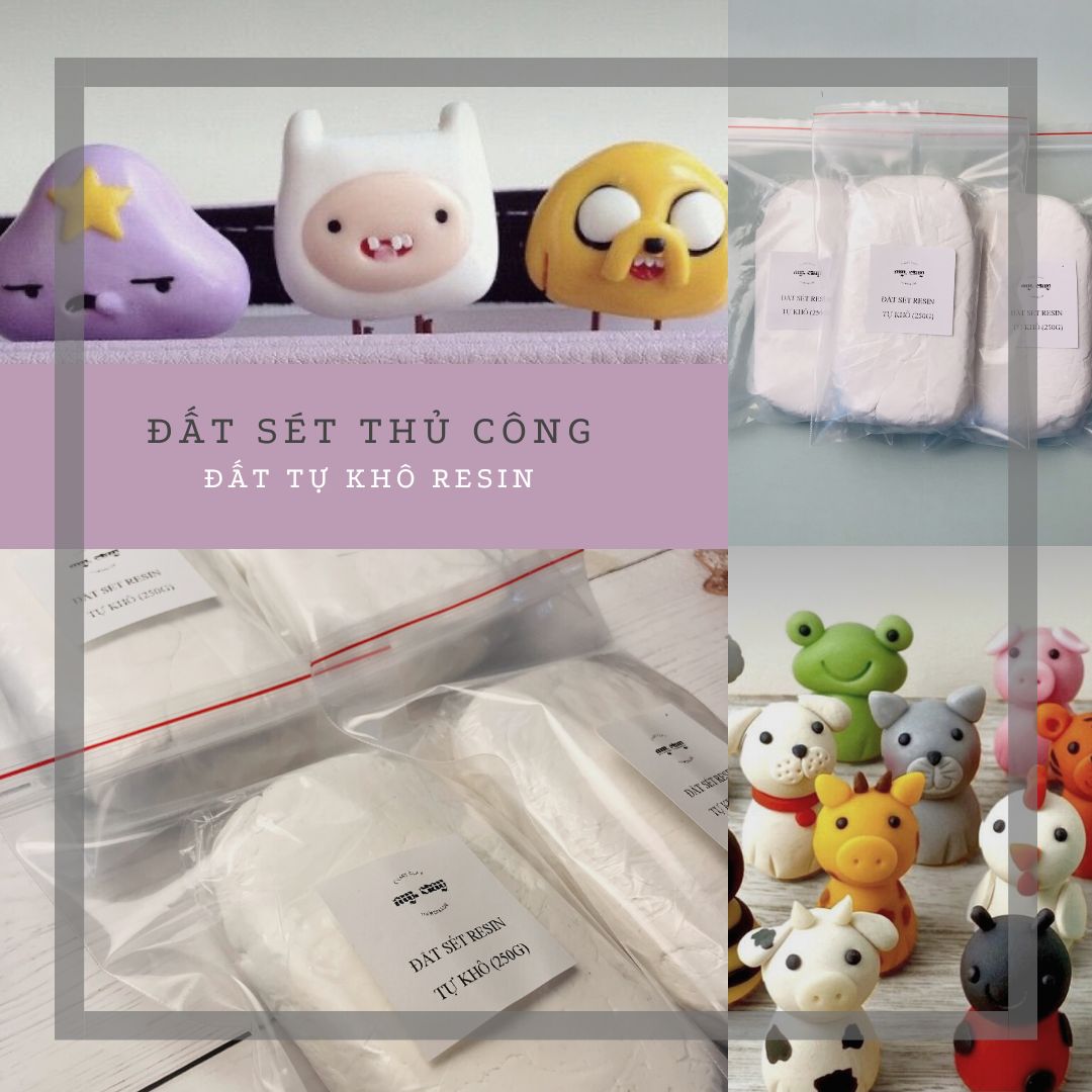 Đất sét tự khô Đài Loan, Đất RESIN CỨNG, BỀN ĐẸP, đất nặng - Đất nặn tượng chibi, mô hình, móc khóa