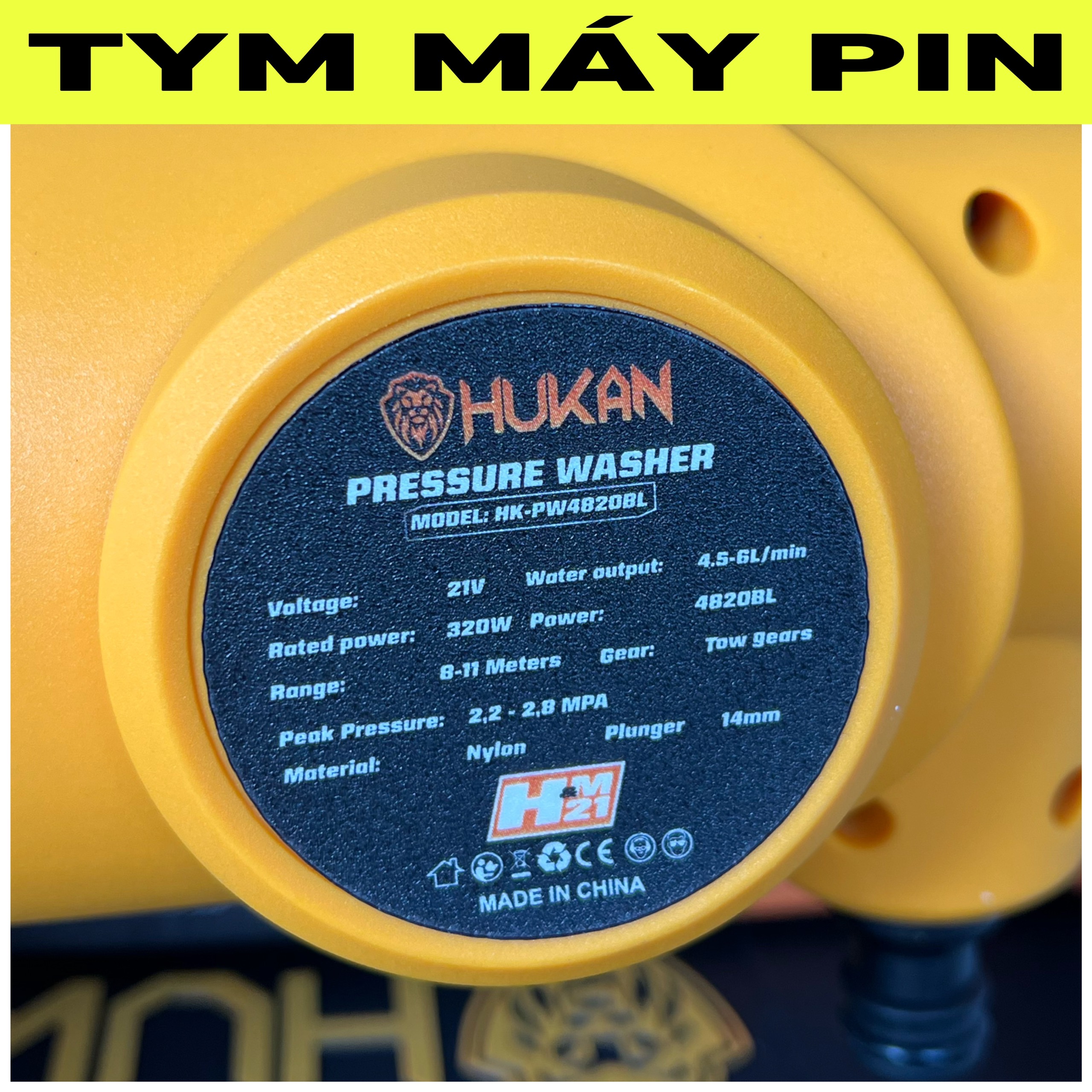 Thân Máy Rửa Xe Pin 21V HUKAN HK-PW4820BL – TYM MÁY PIN