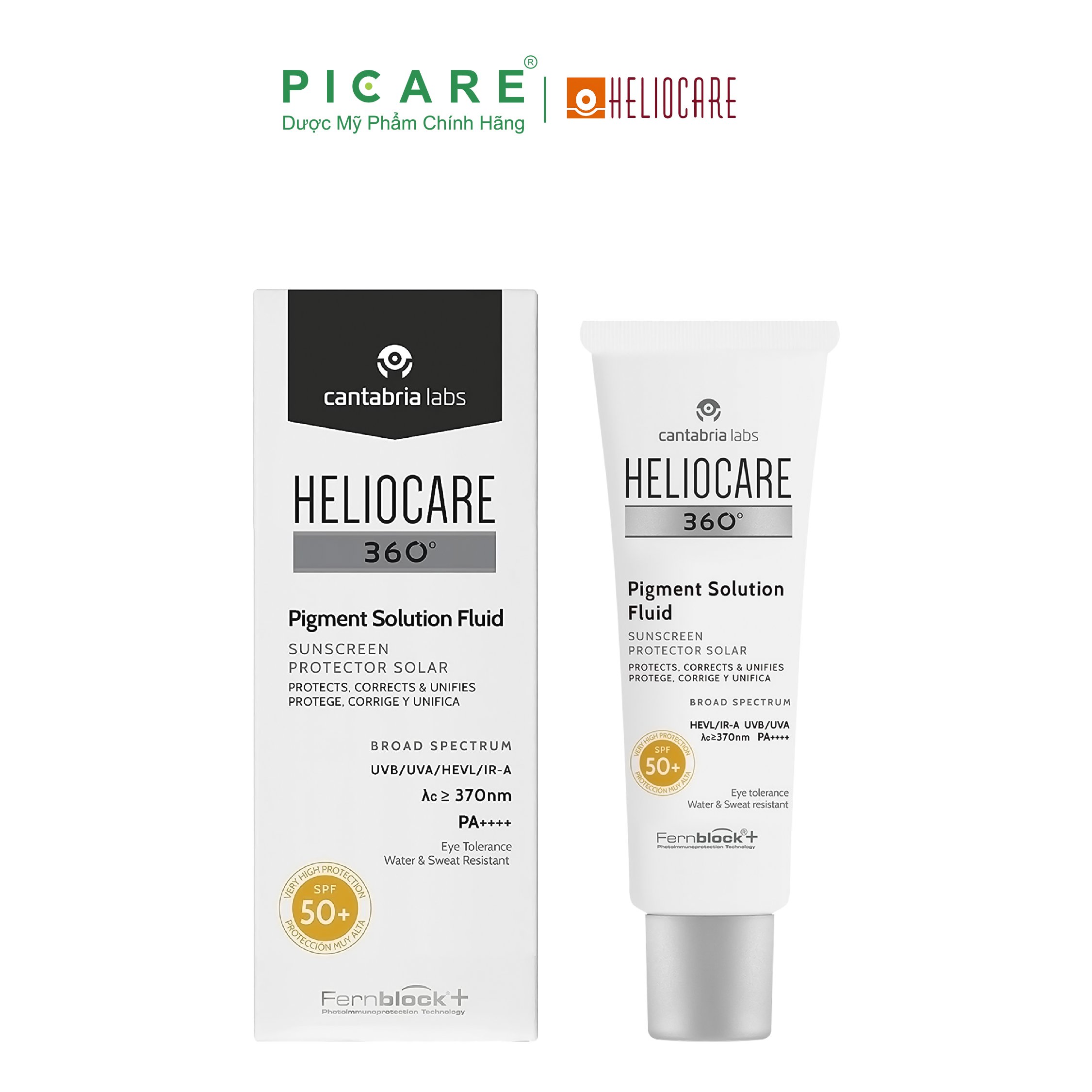 Kem Chống Nắng Heliocare Ngăn Ngừa Và Kiểm Soát Tình Trạng Tăng Sắc Tố Đốm Nâu 360° Pigment Solution Fluid SPF50 50ml