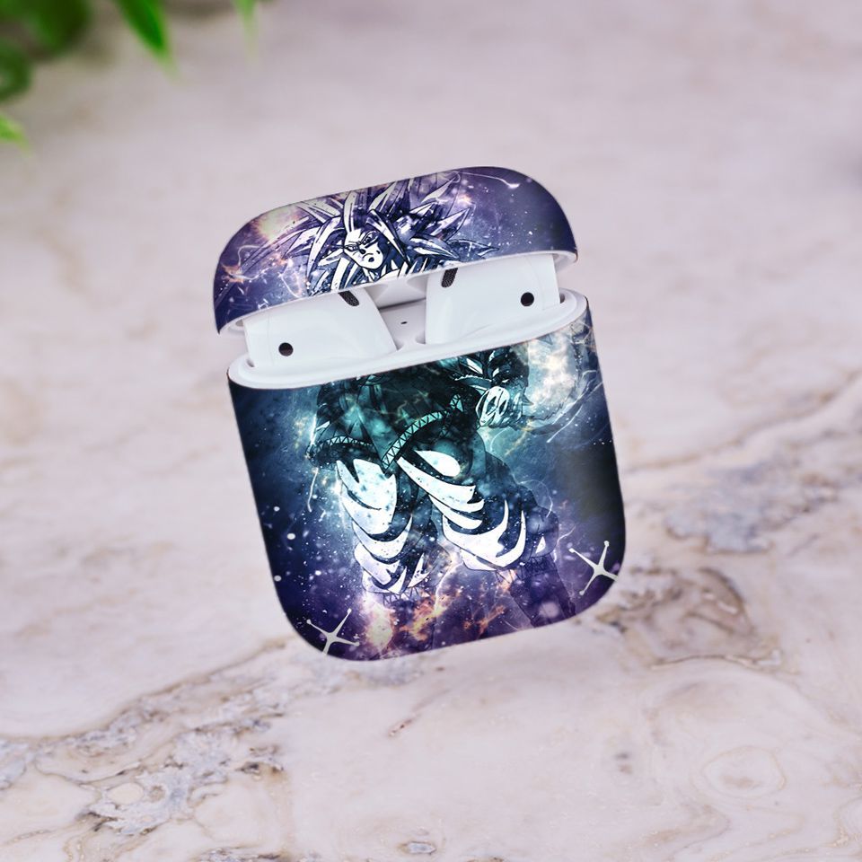 Miếng dán skin chống bẩn cho tai nghe AirPods in hình Dragon Ball - Goku - 7vnr87 (bản không dây 1 và 2)