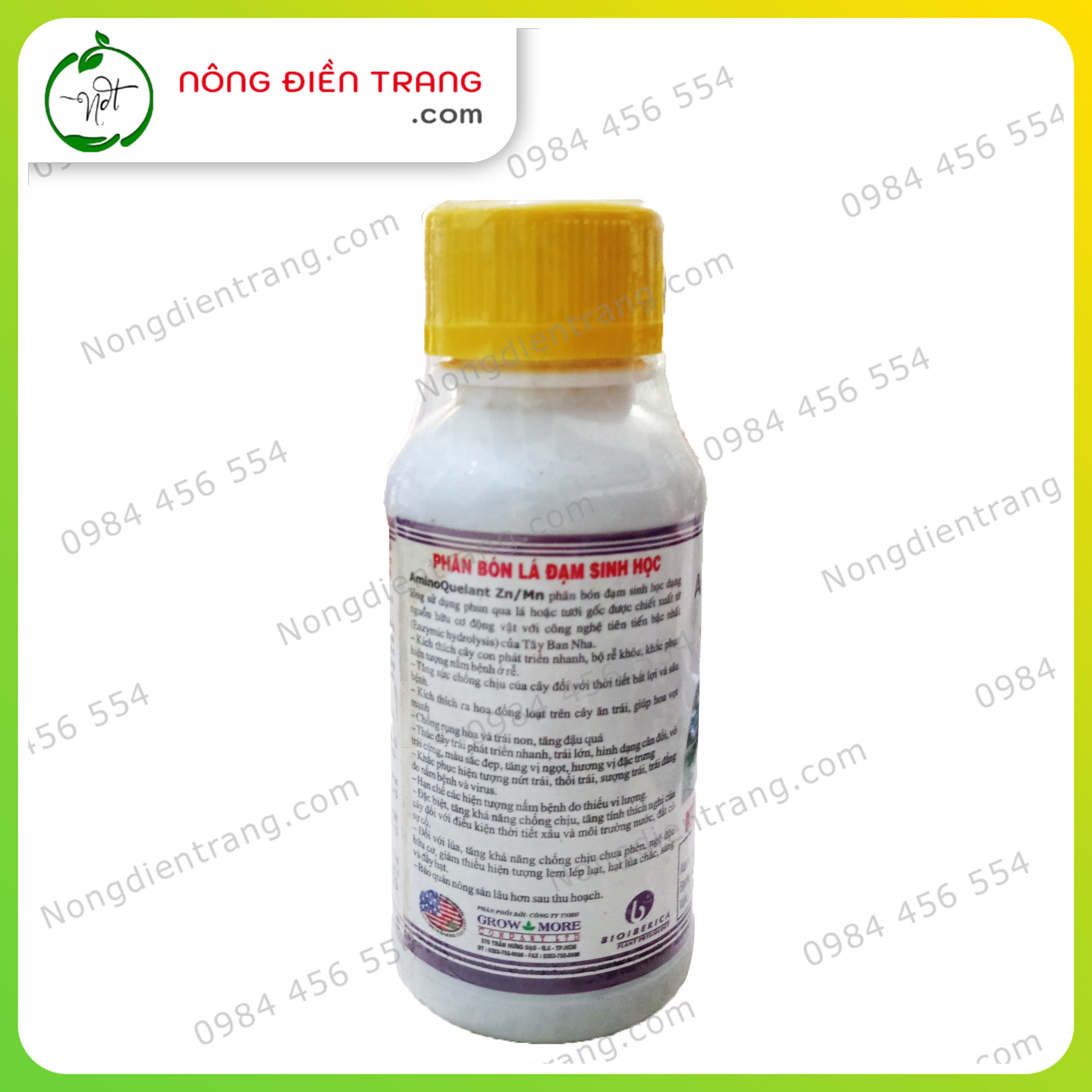Phân bón lá Aminoquelant Zn/Mn - Chai 100ml - Aminoquelant Kẽm/Mangan Giúp Cây Con Phát Triển Mạnh Kích Ra Hoa Sớm, Hoa To Đẹp VTNN Nông Điền Trang